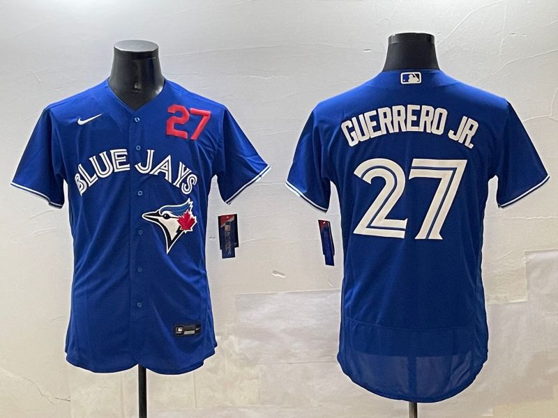 Men Toronto Blue Jays #27 Guerrero jr Blue Elite 2025 Nike MLB Jersey style 2